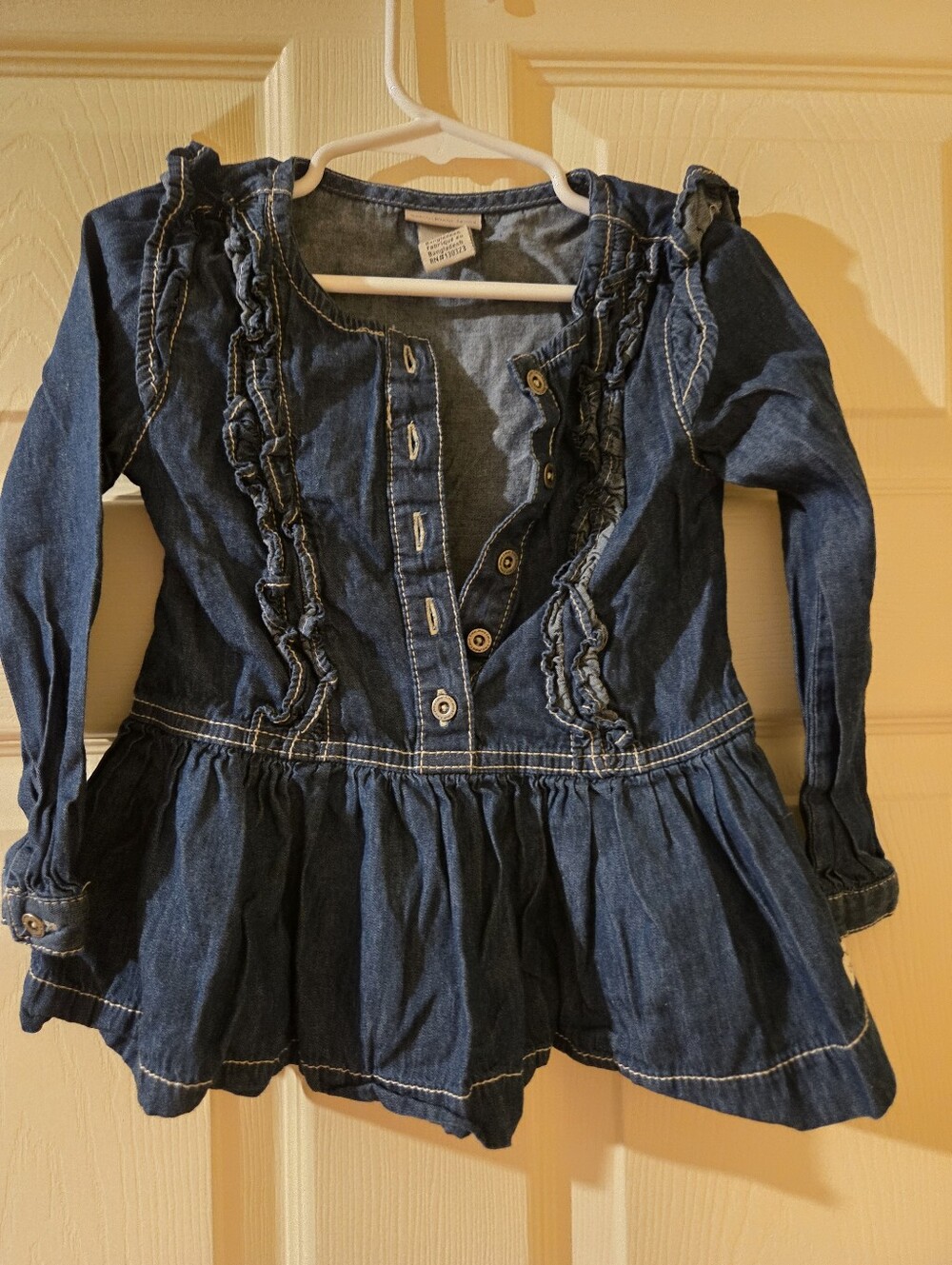 Calvin Klein Jeans Dark Blue Denim Ruffle Jacket Dress